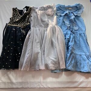 Calvin Klein Formal Tulle Sequins Chambry Dress Bundle (3) Girls Sizes 4-8